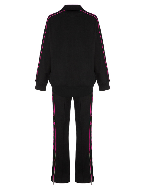 Черный трикотажный костюм с вышивкой цвета «фуксия», 2 Черный трикотажный костюм с вышивкой цвета «фуксия», 2