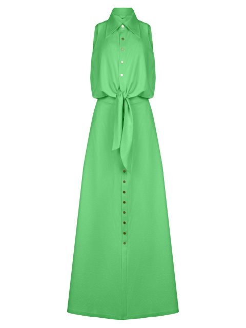 Зеленый костюм из льняной ткани, 1