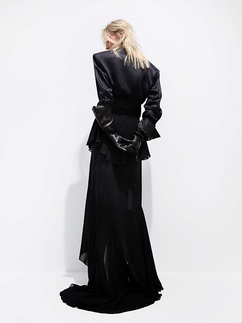 Черная юбка-макси из шифона, 2