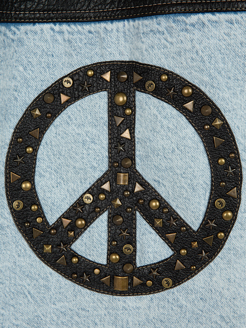 Жилет из голубого денима и черной кожи, 5 Жилет из голубого денима и черной кожи, 5