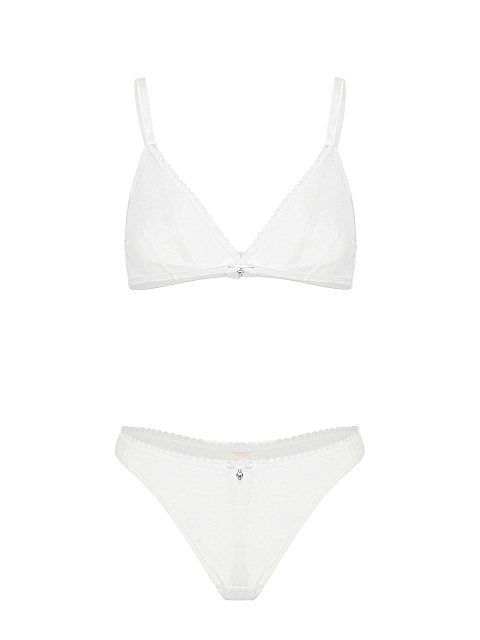 Белый комплект нижнего белья из сетки, 1