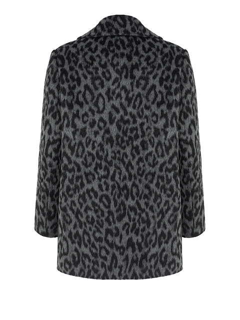Серое полупальто с леопардовым принтом, 8 Серое полупальто с леопардовым принтом, 8
