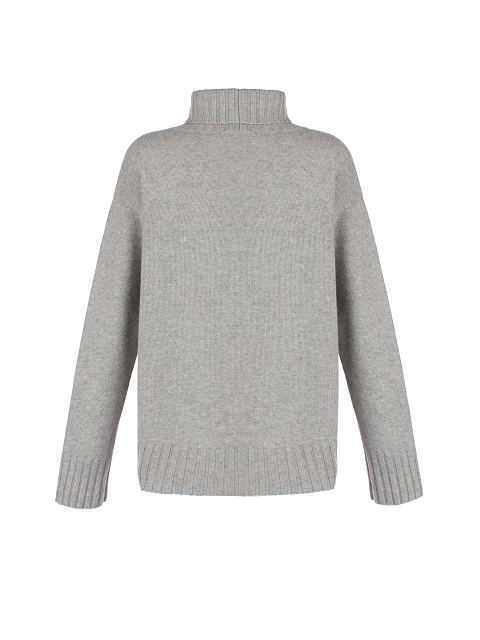 Серый кашемировый свитер с вышивкой, 2