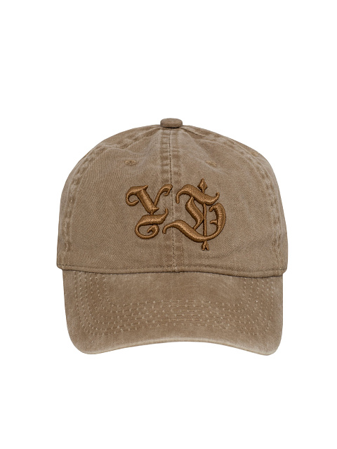 Коричневая кепка из винтажного денима с вышивкой, 2