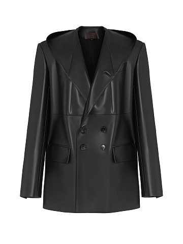 Кожаный жакет с капюшоном, 1