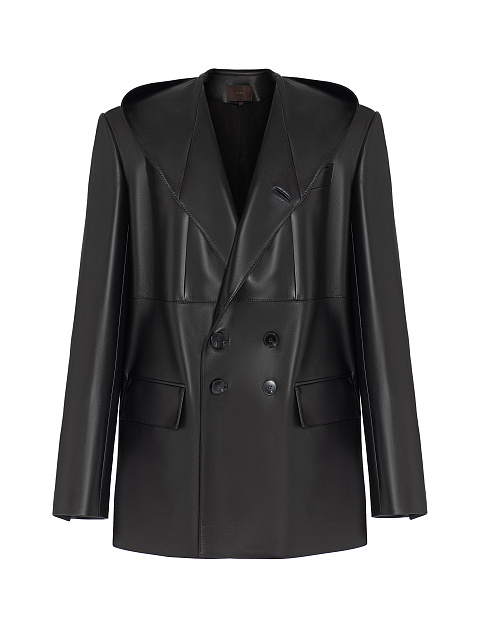 Кожаный жакет с капюшоном, 1