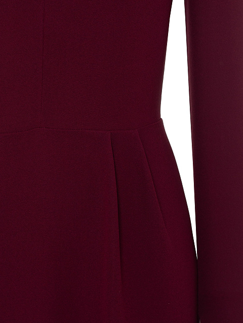 Бордовое платье-миди с драпировкой, 4