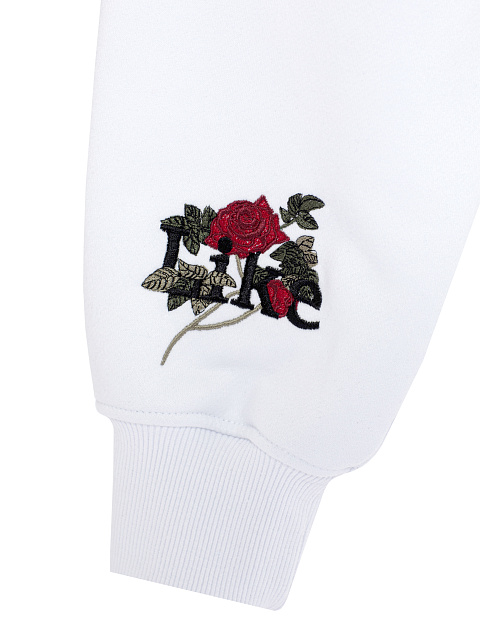 Белый спортивный костюм из футера с вышивкой, 5