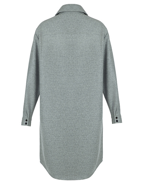 Серое шерстяное пальто-рубашка, 2