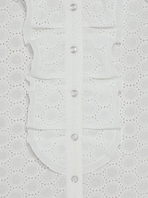 Белое хлопковое платье-мини, 8