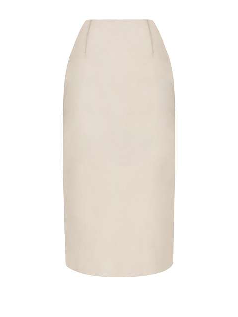 Бежевая атласная юбка-миди, 1