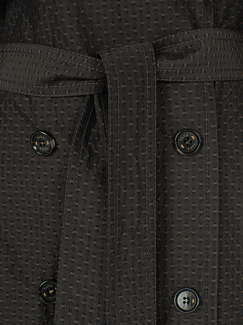 Коричневый двубортный тренч с узором, 4