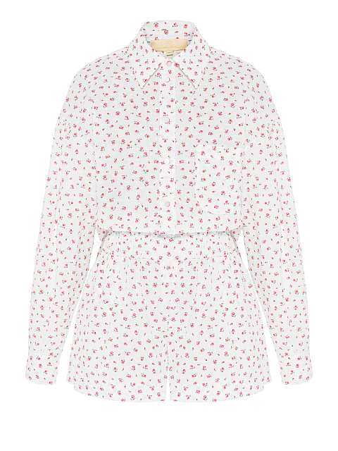 Белый костюм из муслина с красным цветочным принтом, 3