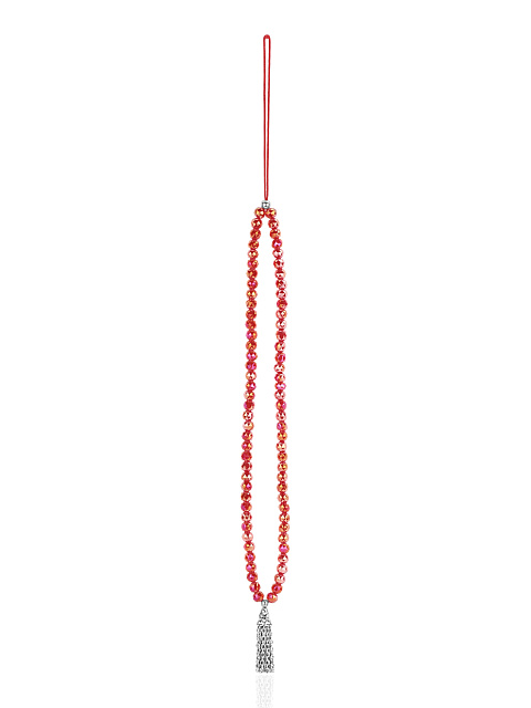 Подвеска для телефона с бусинами из красного кварца мистик, 1 Подвеска для телефона с бусинами из красного кварца мистик, 1