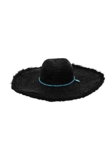 Черная соломенная шляпа с отделкой из халцедона, 2