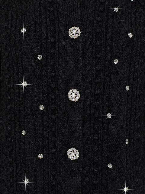 Черный удлиненный кардиган из шерсти со стразами, 3 Черный удлиненный кардиган из шерсти со стразами, 3