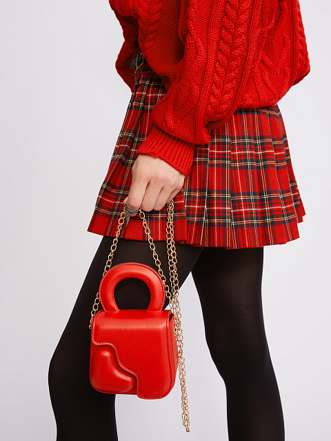 Юбка-мини в красно-черную клетку, 5