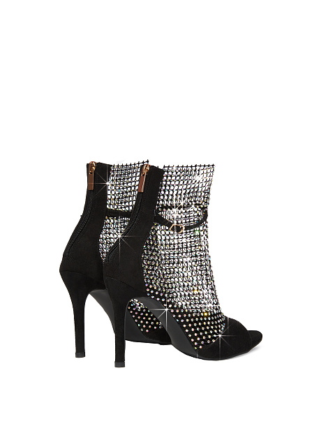 Черные босоножки из сетки со стразами, 3 Черные босоножки из сетки со стразами, 3