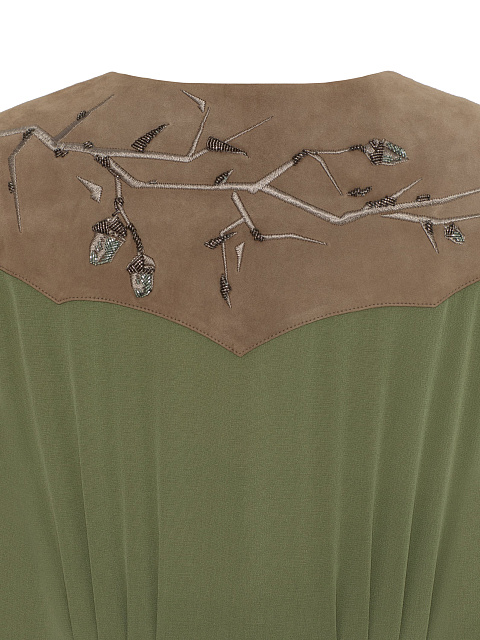 Зеленое платье-миди из шифона, 5