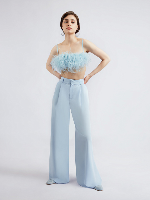 Голубой топ-бра с боа, 9