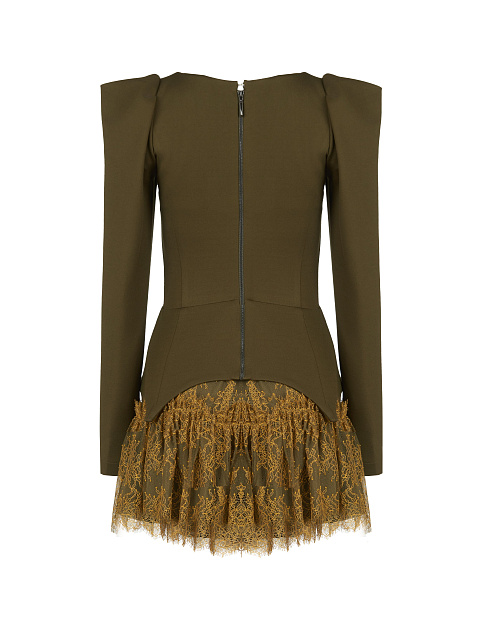 Зеленый комплект из топа и кружевной юбки, 2