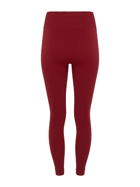 Бордовые леггинсы из трикотажа в рубчик, 2 Бордовые леггинсы из трикотажа в рубчик, 2