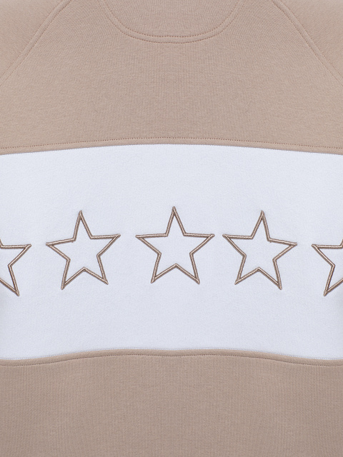 Бежево-белый трикотажный костюм с вышивкой, 7