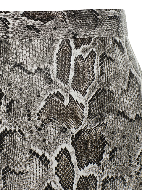 Серая юбка-мини из эко-кожи со змеиным принтом, 3 Серая юбка-мини из эко-кожи со змеиным принтом, 3