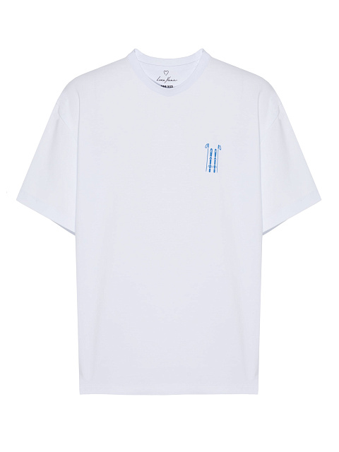 Белая оверсайз-футболка с принтом , 1 Белая оверсайз-футболка с принтом , 1