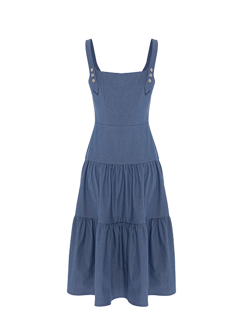 Синее платье-миди из денима, 2