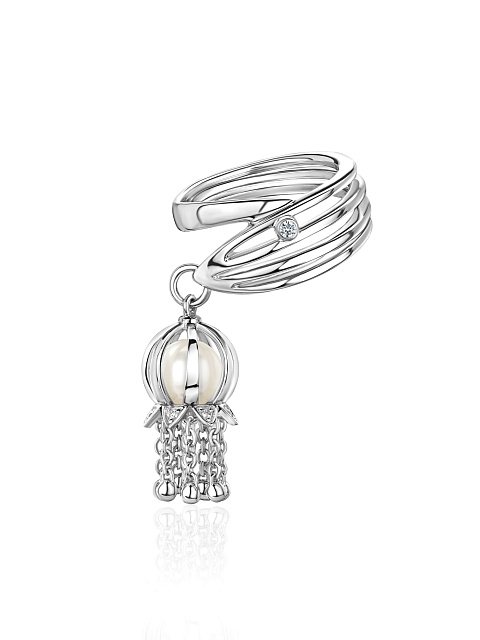 Кольцо из белого золота с подвеской, 3 Кольцо из белого золота с подвеской, 3