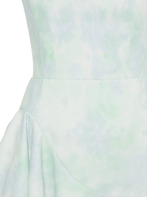 Зеленое tie-dye платье-мини из денима, 3 Зеленое tie-dye платье-мини из денима, 3