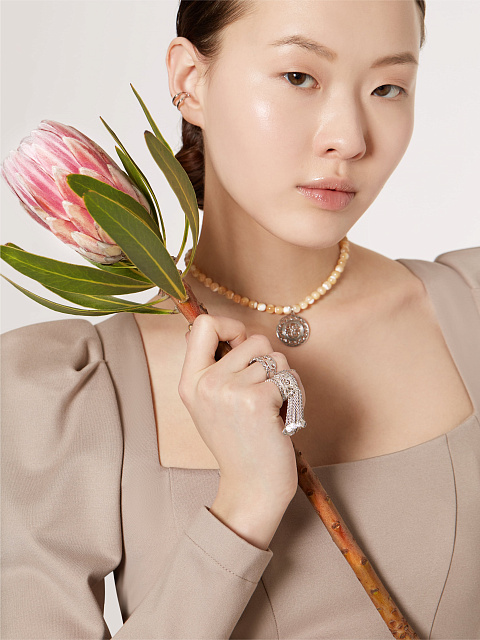 Колье-чокер из серебра и перламутра, 3 Колье-чокер из серебра и перламутра, 3