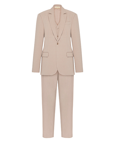 Пудровый костюм-тройка из вискозы, 3