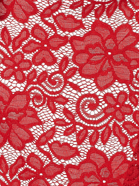 Красная укороченная блузка из кружева, 3