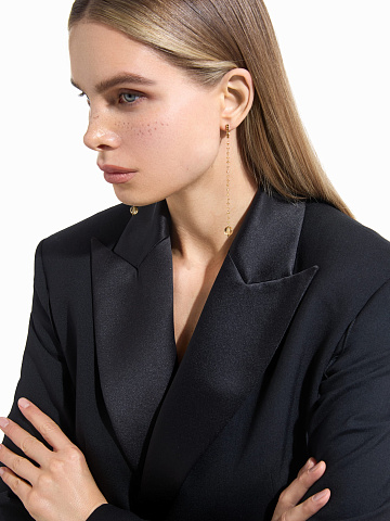 Длинные серьги из желтого золота с бусинами из цитрина, 2