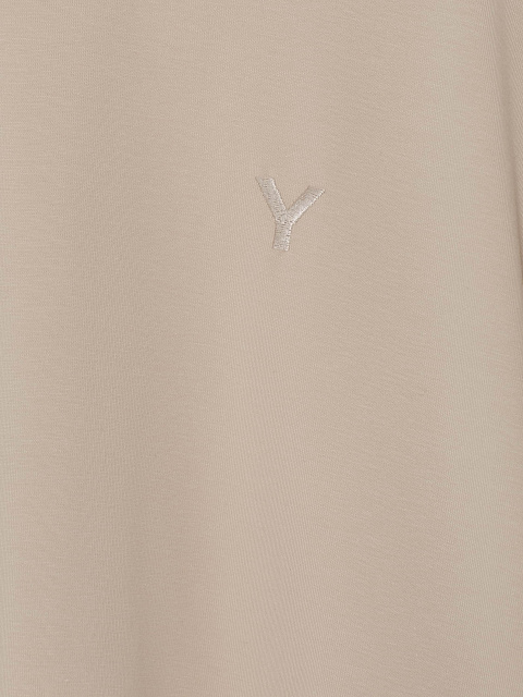 Бежевая футболка из хлопкового трикотажа с вышивкой, 3