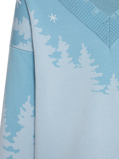 Голубой пуловер с лесным пейзажем, 4