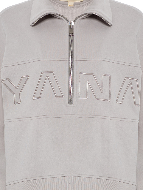 Серый монохромный трикотажный костюм с вышивкой, 6 Серый монохромный трикотажный костюм с вышивкой, 6