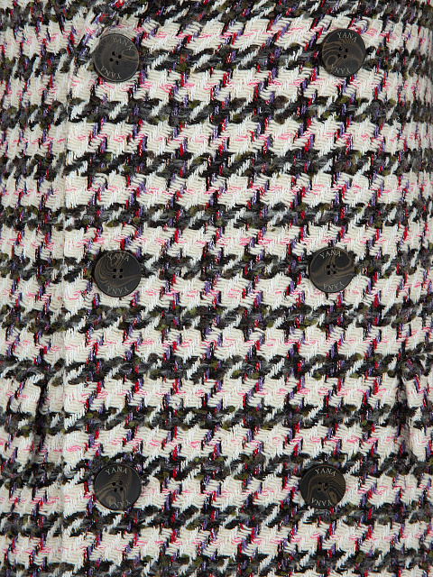 Молочное пальто из твида с узором пье-де-пуль, 3