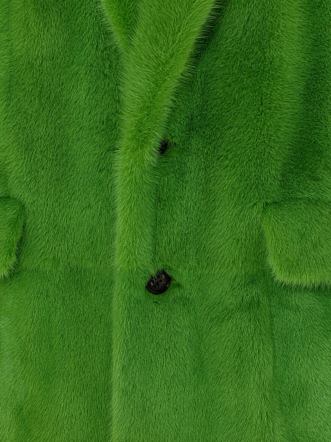 Ярко-зеленая шуба из меха норки, 8