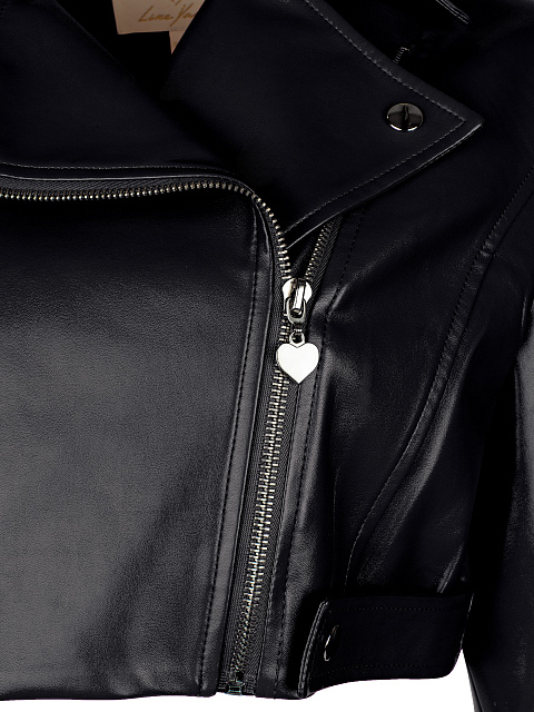 Черная укороченная куртка-косуха из эко-кожи, 3 Черная укороченная куртка-косуха из эко-кожи, 3