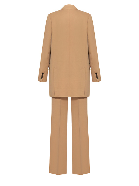 Бежевый костюм-двойка с удлиненным жакетом, 3 Бежевый костюм-двойка с удлиненным жакетом, 3