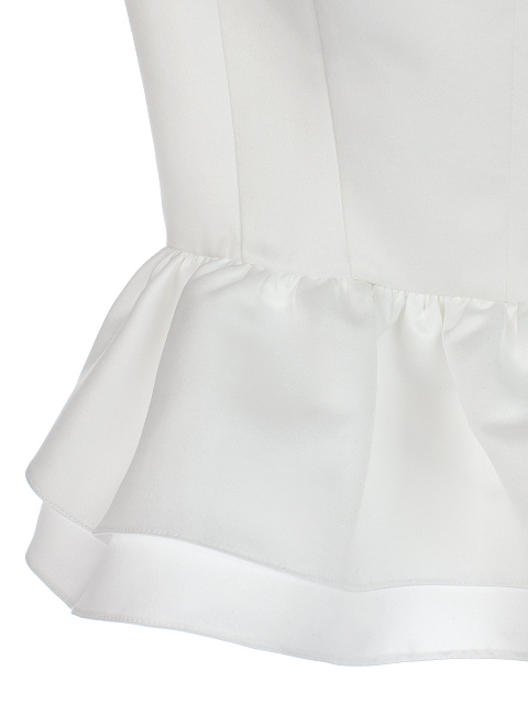 Белый атласный топ с баской, 4