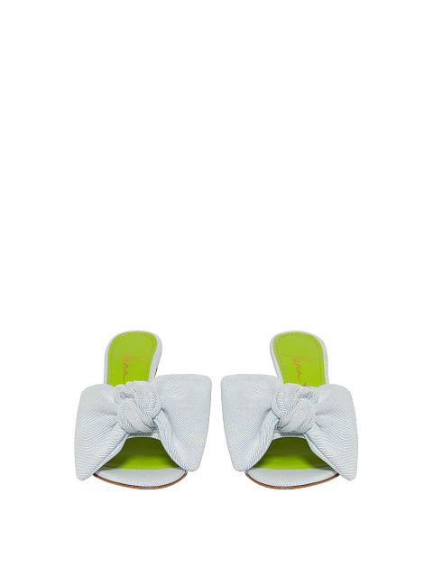 Голубые мюли из денима на высоком каблуке, 2 Голубые мюли из денима на высоком каблуке, 2