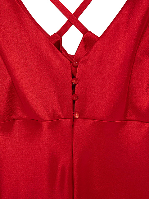 Красное платье-макси из шелка, 6