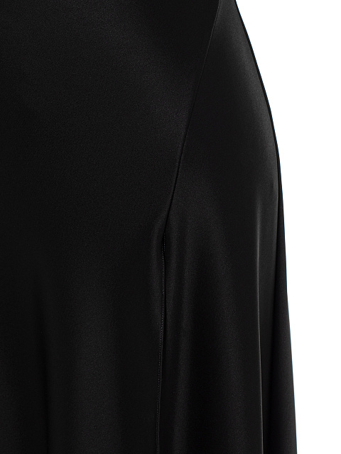 Черное шелковое платье-макси со стразами, 4