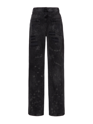 Черные рваные джинсы с разводами, 2