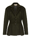 Пальто-жакет темно-зеленый, короткий, приталенного кроя со складками на три пуговицы Пальто-жакет темно-зеленый, короткий, приталенного кроя со складками на три пуговицы