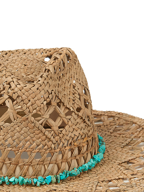 Соломенная шляпа с отделкой из бирюзы, 4 Соломенная шляпа с отделкой из бирюзы, 4